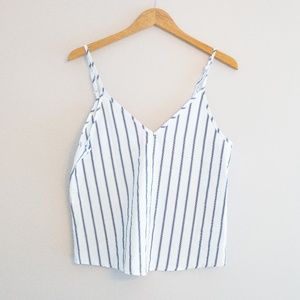 SHEIN Tops - Shein White & Blue V Neck and V Back Strappy Top SHEIN Tops - Shein White & Blue V Neck and V Back Strappy Top